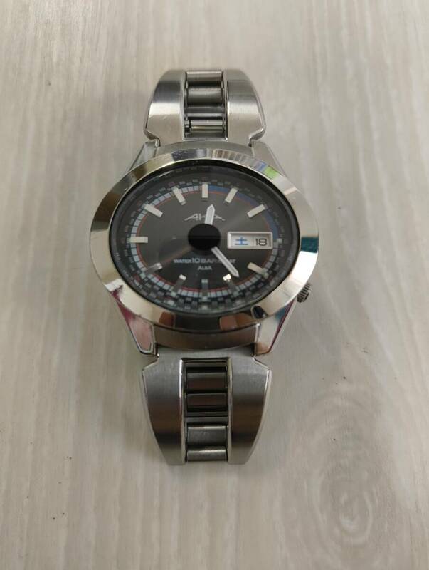 セイコー SEIKO アルバ ALBA AKA クォーツ 3針 デイデイト V743-5A10 男性用 メンズ 腕時計 稼働品
