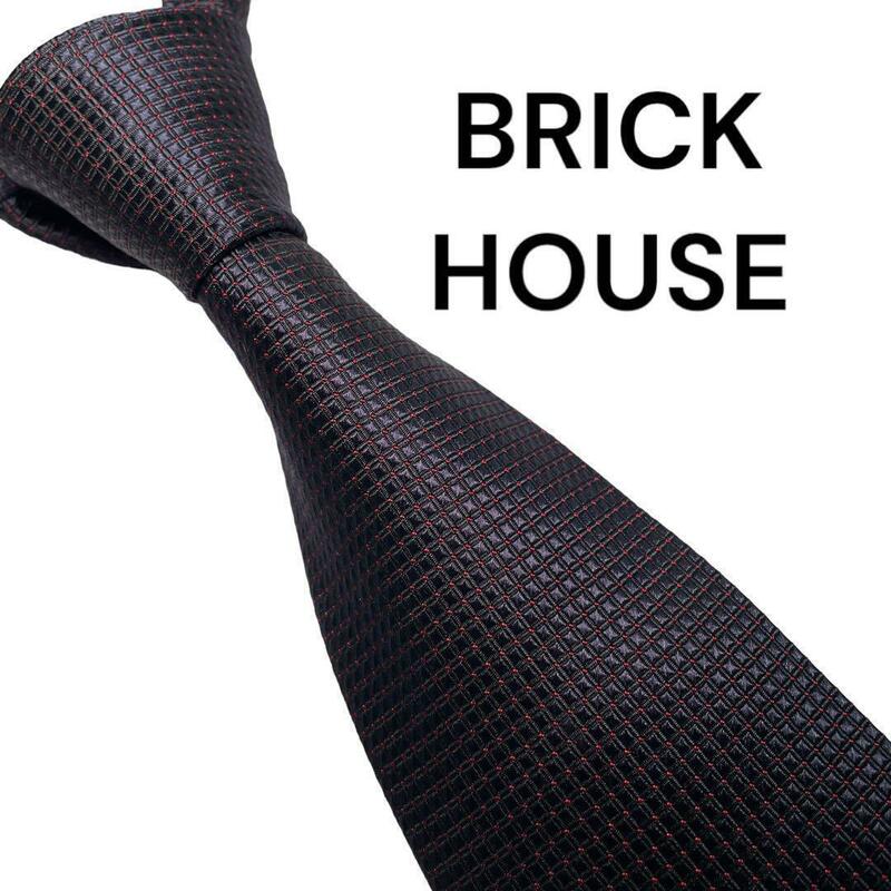 697美品　BRICK HOUSE ブリックハウス　ネクタイ　ソリッド　ドット　パープル　厚め