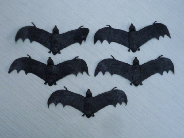 コウモリ　蝙蝠　ゲテモノ　チープトイ　ゴム人形　玩具　生き物　5個セット