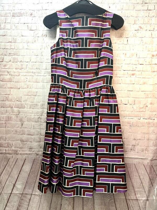 Kate spade　ケイトスペード　Florence Broadhurst Carolyn Geometric Print Dress　ワンピース　ドレス　総柄　0