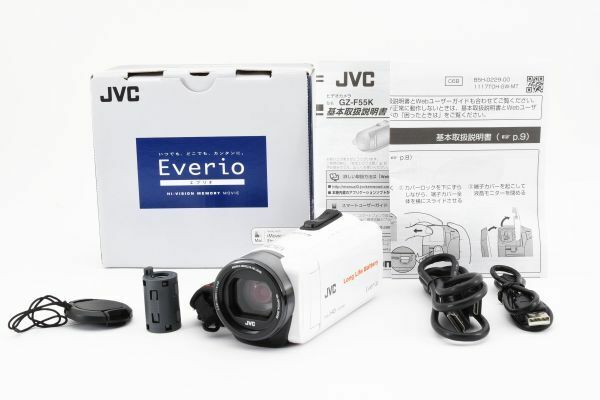 ■ 美品 ■ JVCケンウッド Everio GZ-F55K-W ホワイト エブリオ デジタルビデオカメラ y0401f32534045