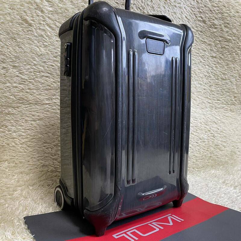 1円 極美品 TUMI トゥミ メンズ ビジネス キャリーケース VAPOR スーツケース ロック付 旅行 トラベル 2輪 機内持込 20インチ ブラック 黒