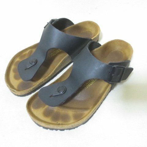 O438　BIRKENSTOCK　ビルケンシュトック　ブラック　サンダル　37　24cm　トング