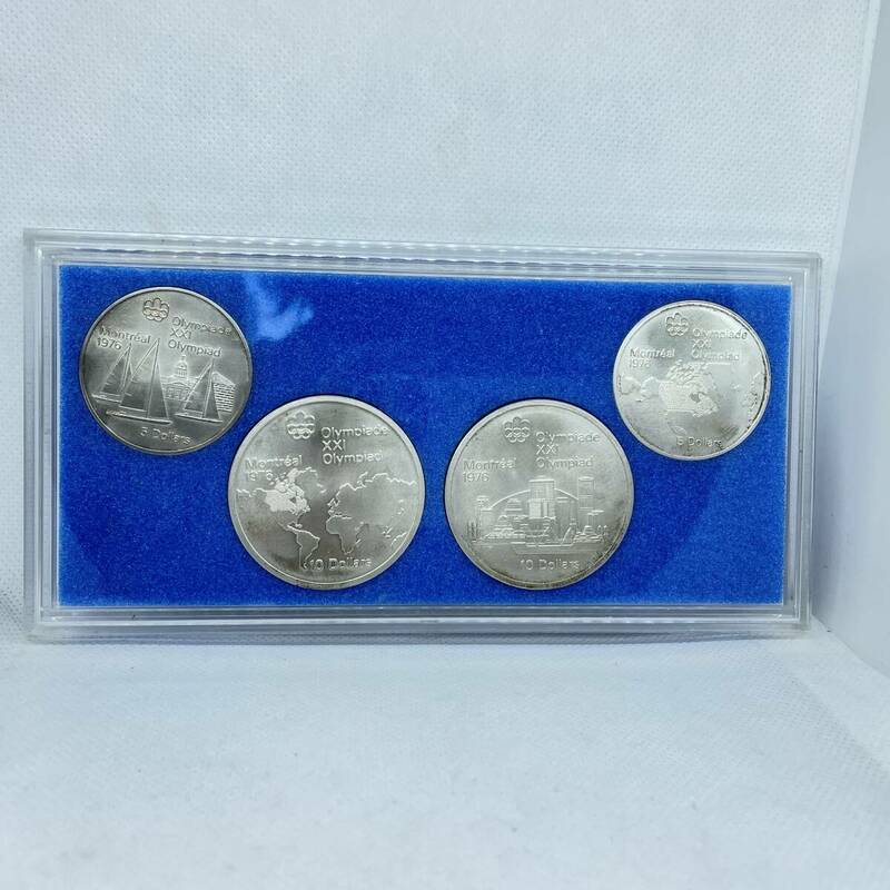 カナダ モントリオール オリンピック・記念銀貨 4枚セット 1976年 10ドル２枚・5ドル2枚 ケース入り