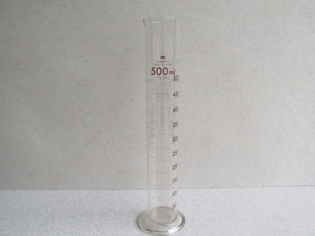 ■■D miyahara メスシリンダー ガラス瓶 ガラスビン 実験 試験 古道具/気泡/アンティーク 500ml■■