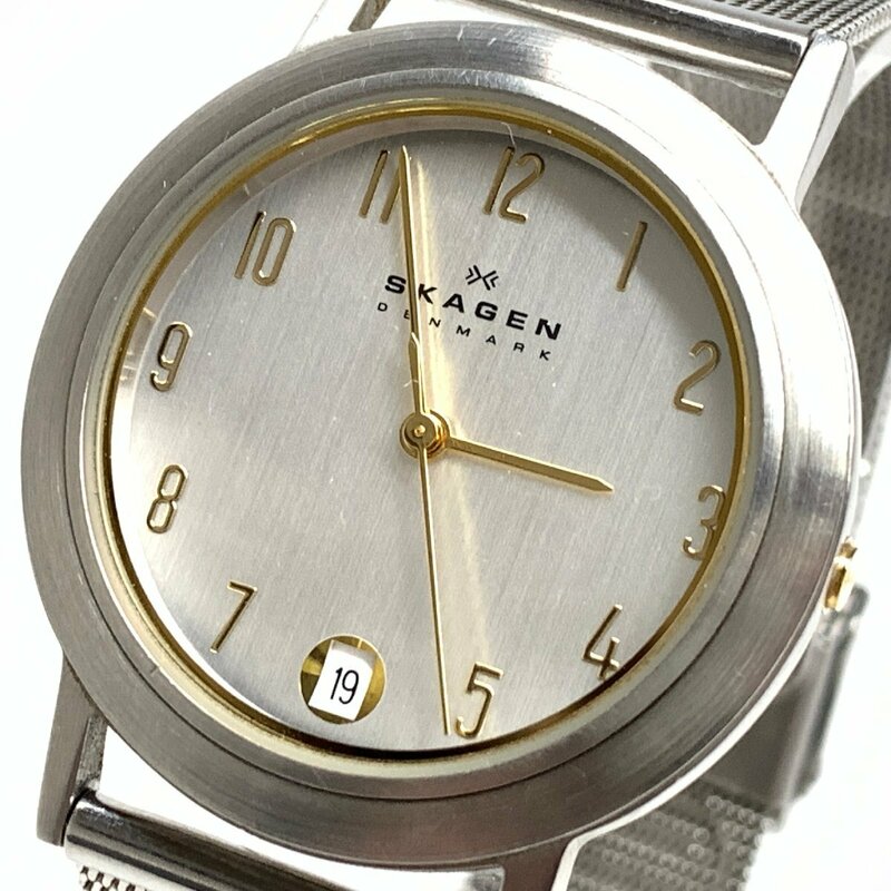 f001 Z4 31. SKAGEN スカーゲン 16LSGS 腕時計 メタルバンド シルバー 5870803 動作品