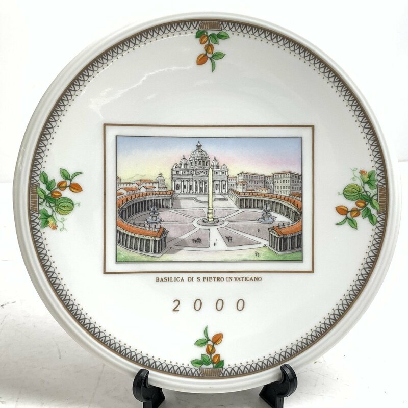f001 L 17. Richard Ginori リチャードジノリ 2000年 イヤープレート サン・ピエトロ大聖堂 飾皿 絵皿