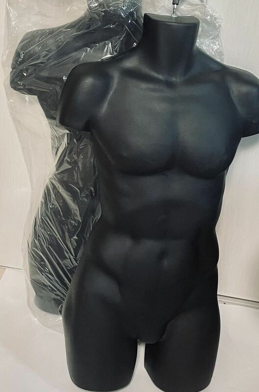 2体セット トルソー マネキン 男性 展示 ブラック まとめ デッサン モデル 石膏像 胸像 ハーフ