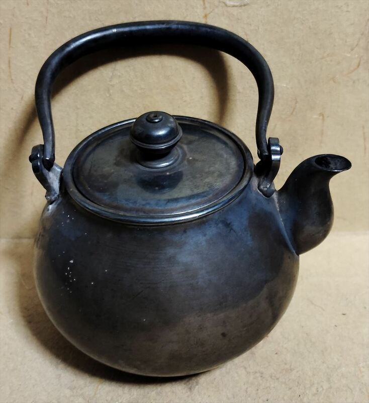古銀 茶壺 純銀 壺 銀瓶 煎茶 湯沸 急須 茶道具 南鐐 金工 茶器 時代物