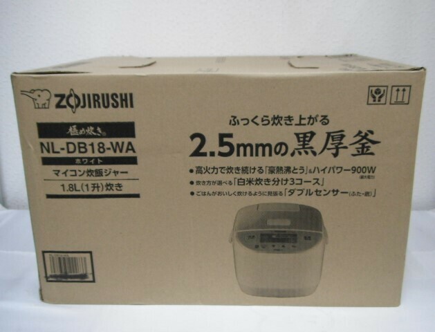 3/象印 極め炊き マイコン炊飯ジャー 1.8L(1升)炊き NL-DB18-WA