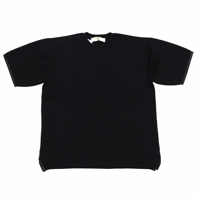 D05391 新品 ESTNATION/LOUNGE ニット Tシャツ 【サイズ：M】 ブラック 無地 エストネーション