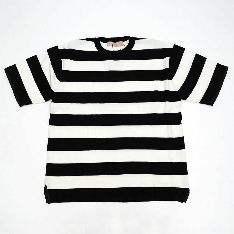 E0549S 新品 ESTNATION/LOUNGE ニット Tシャツ 【サイズ：XL】 ブラック/ホワイト ボーダー エストネーション
