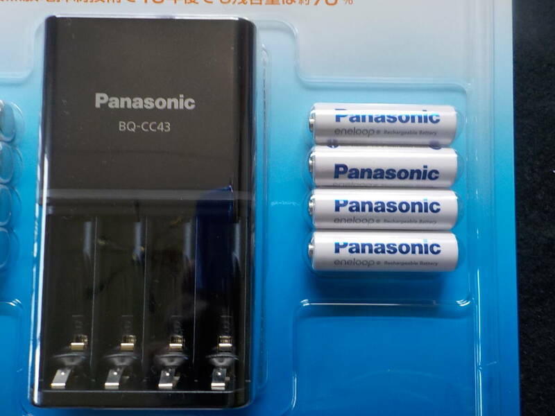 Panasonic エネループ 充電器BQ-CC43＋ニッケル水素電池単三BK-3MCD 4本セット eneloop パナソニック 新品未使用