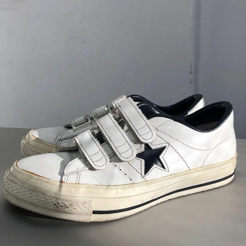 CONVERSE ALL STAR コンバース オールスター スニーカー 7 1/2 ホワイト レザー メンズ シューズ 靴 ワンスター ベルクロ