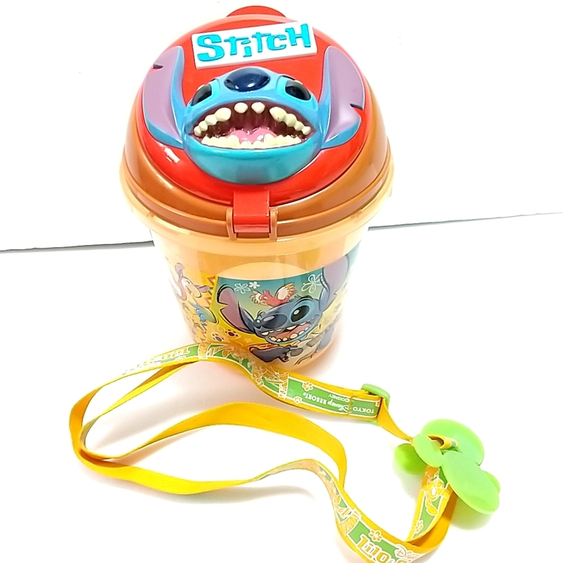 リロ&スティッチ ポップコーン バケットOHANA Find stitch Hana Hou!! 中古 オレンジ