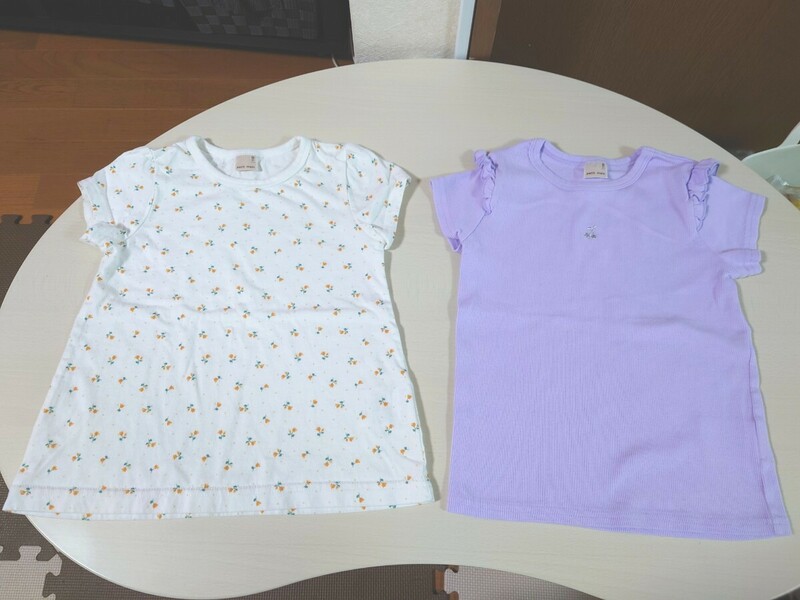 petit main プティマイン 半袖Tシャツ 半袖トップス 2枚セット 110 女の子 ナルミヤインターナショナル 新品・美品