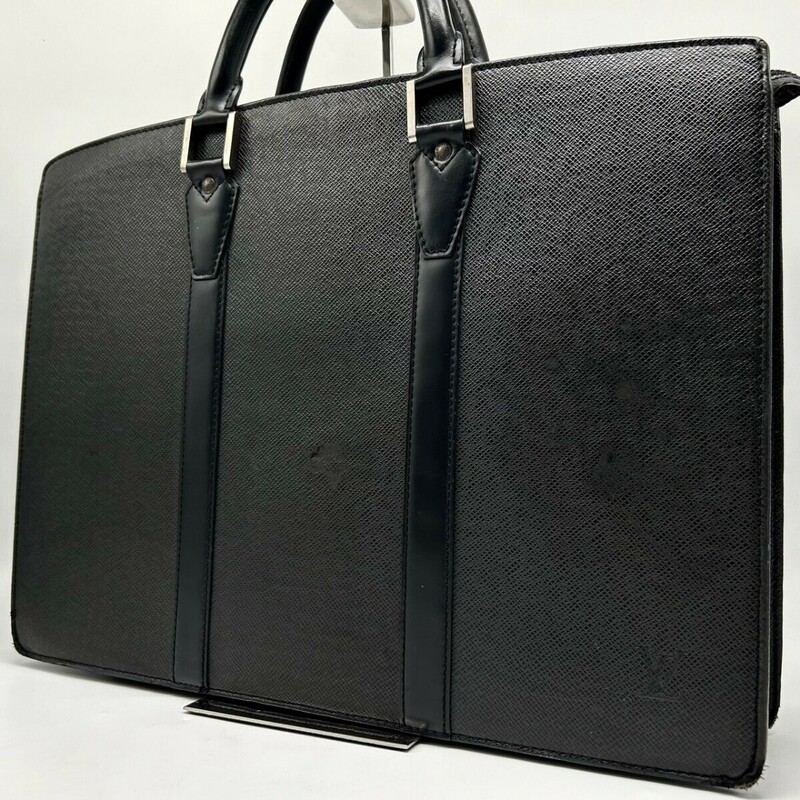 美品◆ ルイヴィトン LOUIS VUITTON ブリーフケース ビジネスバッグ タイガ ポルトドキュマン ロザン アルドワーズ メンズ 黒 ブラック 鞄