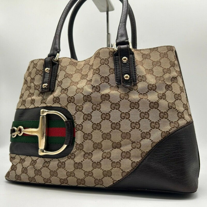 【大人気】 グッチ GUCCI トートバッグ ハンドバッグ GG柄 キャンバス シェリーライン ホースビット レザー 本革 A4◎ ビジネス メンズ 鞄