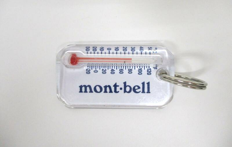 【5-199】mont bell モンベル 温度計 キーホルダー型　キャンプグッズ