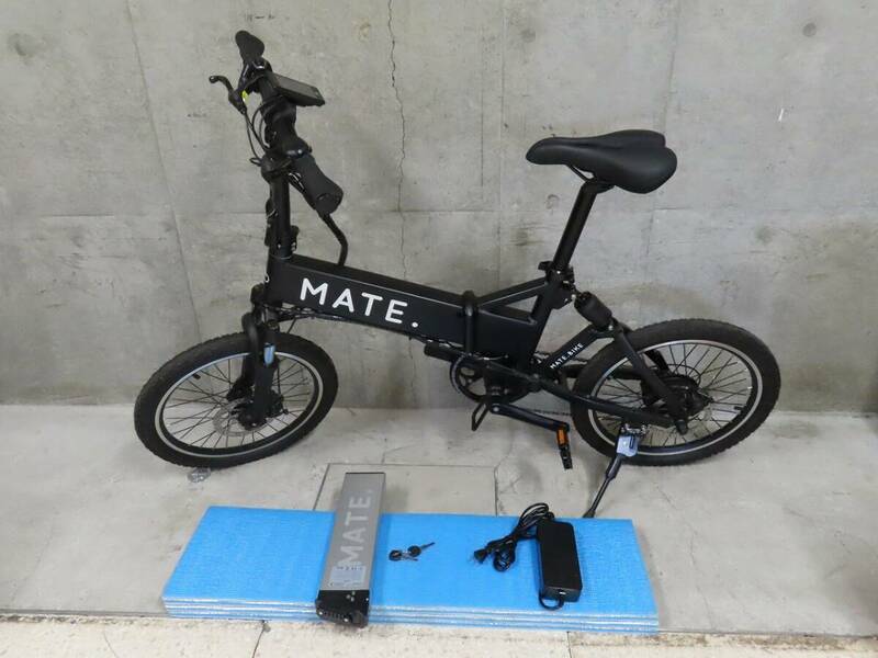 MATE CITY メイト シティ ブラック 20×1.95インチ 折り畳み サイトスタンド 鍵×2 電動アシスト自転車 Eバイク 管理6k0515A-jitensha