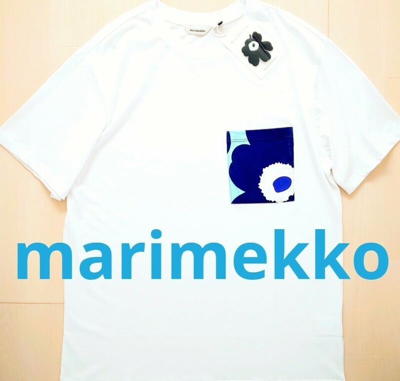 新品タグシール付★marimekko マリメッコ キオスキ ウニッコ オーバーサイズ Tシャツ ブルー XS S M サイズあり 