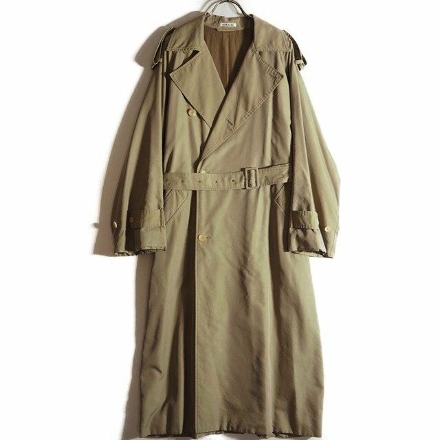 M8414z4　▼AURALEE オーラリー▼　WASHED FINX CUPRO TWILL LONG COAT オーバーサイズ コットン トレンチコート ベージュ 0 春秋