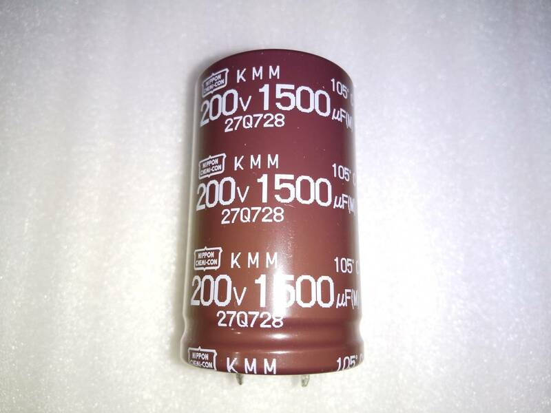 日本ケミコン　電解コンデンサー　200V　1500μF　105℃　基板端子　30