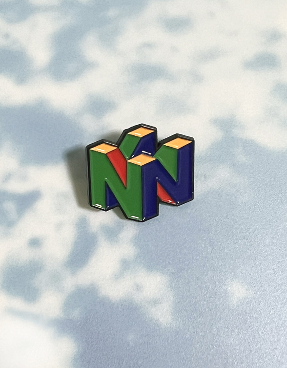 NINTENDO64　ロゴマーク　ピンバッジ　（ピンズ　ニンテンドー64　テレビゲーム）