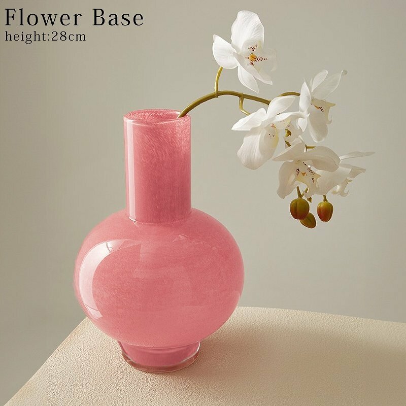 花瓶 おしゃれ 北欧 フラワーベース ガラス 花びん 一輪挿し かわいい 可愛い インテリア 生花 ドライフラワー 高さ28cm BN-42PK