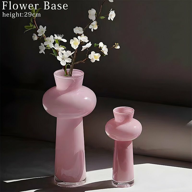 花瓶 おしゃれ 北欧 フラワーベース ガラス 花びん 一輪挿し かわいい 可愛い インテリア 生花 ドライフラワー 高さ29cm BN-45PK