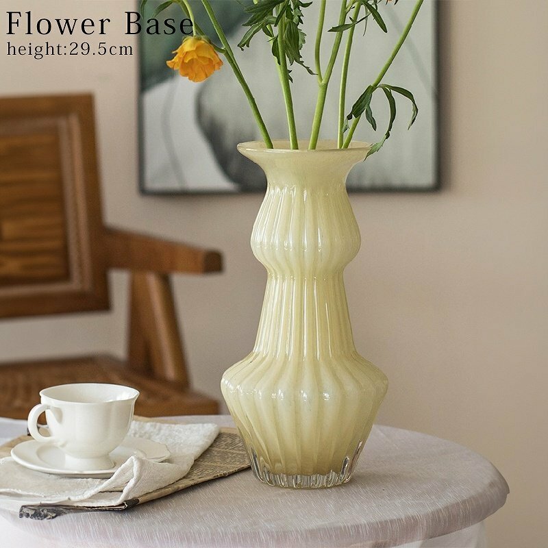 花瓶 おしゃれ 北欧 フラワーベース ガラス 花びん 一輪挿し かわいい 可愛い インテリア 生花 ドライフラワー 高さ29.5cm 大きい BN-40BJ