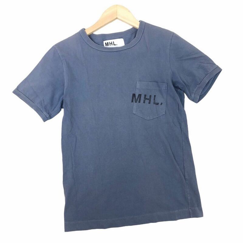 Nm217-83 MHL. MARGARET HOWELL マーガレットハウエル 半袖 Tシャツ シャツ カットソー トップス ブルーグレー系 レディース S 日本製