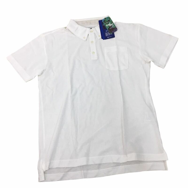 NC221 未使用品 phiten ファイテン 半袖 ポロシャツ シャツ トップス カットソー メンズ M ホワイト 白 自宅保管品