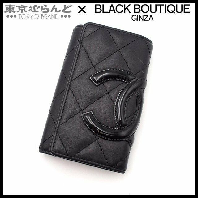 101691351 シャネル CHANEL カンボン 6連キーケース ブラックxピンク レザー マトラッセ 18番台 キーケース レディース