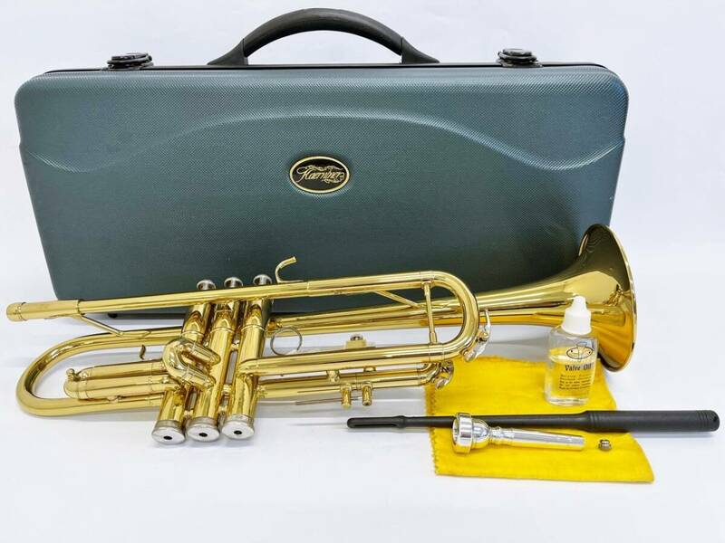 現状品 Kaerntner トランペット 金管楽器 楽器 ハードケース付き 吹奏楽 ブラスバンド 音楽 管楽器 マウスピース 