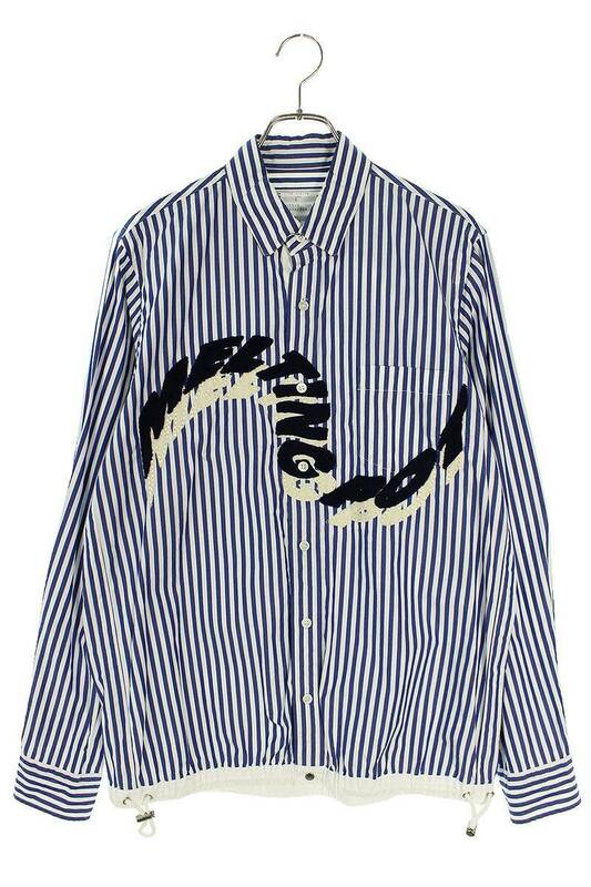 サカイ Sacai 19-02077M サイズ:2 MELTING POT刺繍ドローコード長袖シャツ 中古 BS99