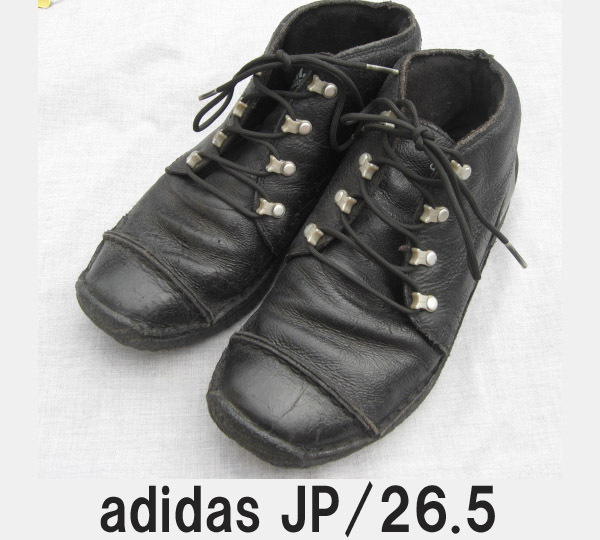 ■アディダス黒色 革っぽい靴 JP/26.5 送料:定形外1040円