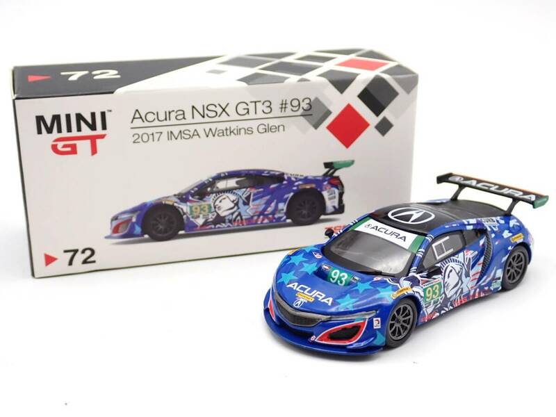 美品☆ACURA アキュラ ACURA NSX GT3 #93 2017 IMSA ワトキンスグレン レーシングカー ミニカー 玩具 おもちゃ/60507-1500