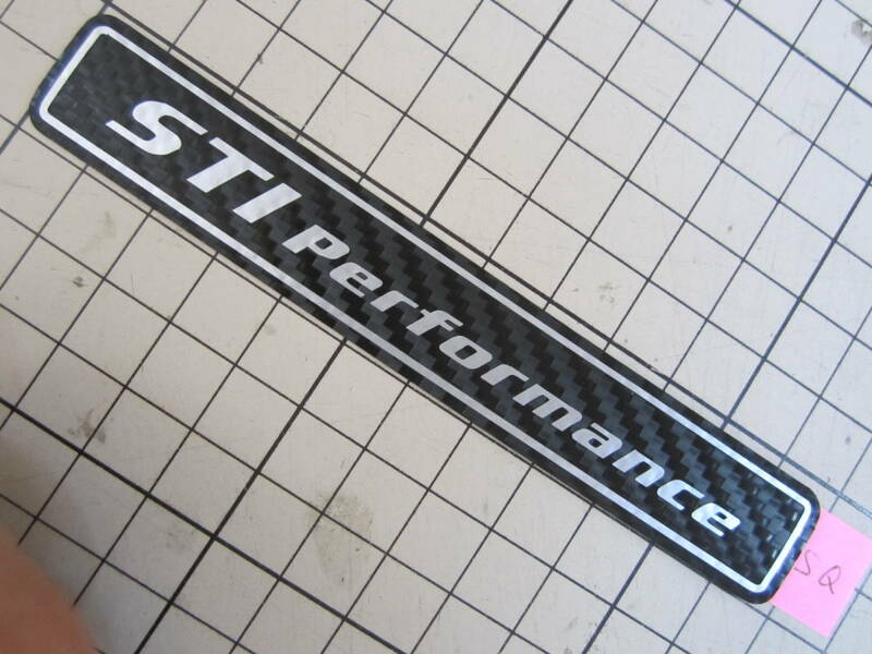 銀版 シルバー STI Performance エンブレム ステッカー オーナメント 横約118ｍｍ 1080-CF12 3M カーボンFブラック使用　スバル