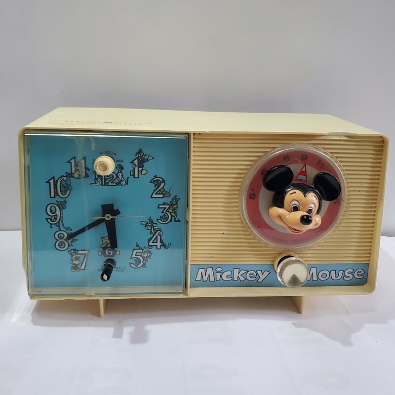ゼネラル エレクトリック「ミッキー ラジオ 時計」 箱、取説なし 一応 動作品 レトロ アメリカ雑貨 中古 315