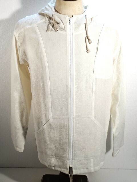 紳士用のフード付ジャケット ★ 色：ホワイト ★ サイズ：少し大きめのＭ ★ 未使用品