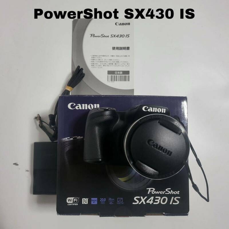 未使用に近い///Canon キヤノン コンパクトデジタルカメラ PowerShot SX430 IS 光学45倍ズーム/Wi-Fi対応 PSSX430IS ブラック