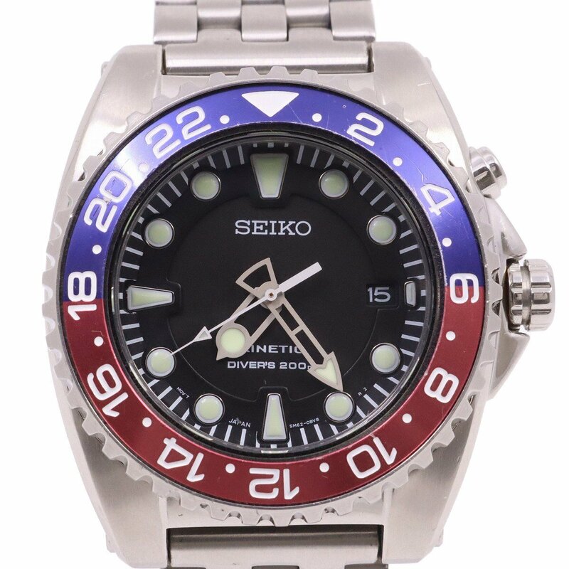 SEIKO セイコー プロスペックス スクーバ200M キネティック メンズ 腕時計 黒文字盤 5M62-0BL0【いおき質店】