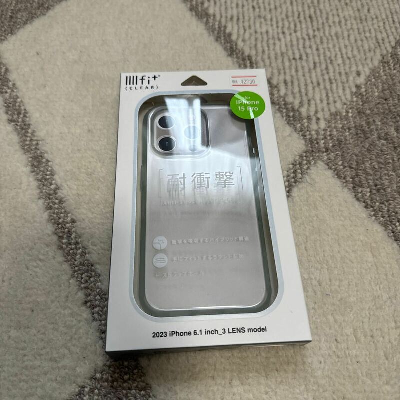 美品　グルマンディーズ (gourmandis) IFT-158-LBL (ライトブルー) IIIIfit Clear iPhone15 Pro 対応 ケース