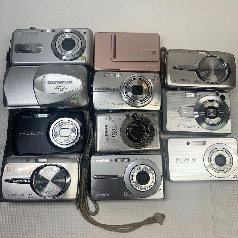 コンパクトデジタルカメラ　11台まとめて　OLYMPUS　CASIO　FUJIFILM　LUMIX　ジャンク品　