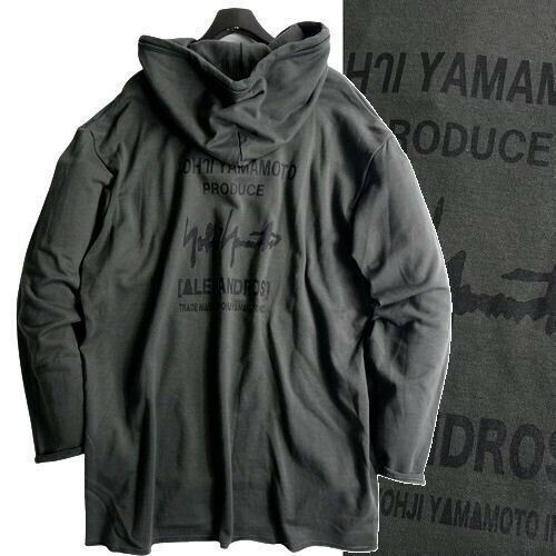 YOHJI YAMAMOTO POUR HOMME ヨウジ ヤマモト 定3.3万 日本製 [Alexandros] 長袖 フーディ スウェット パーカー T97-090 3 ▲165▼bus9253e