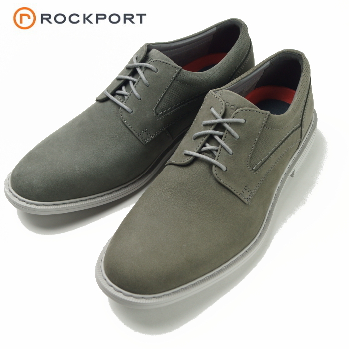 ■ ロックポート ROCKPORT タナー《軽量・クッション》プレーン ヌバック レザー カジュアル ウォーキングシューズ 26cm 灰グレー