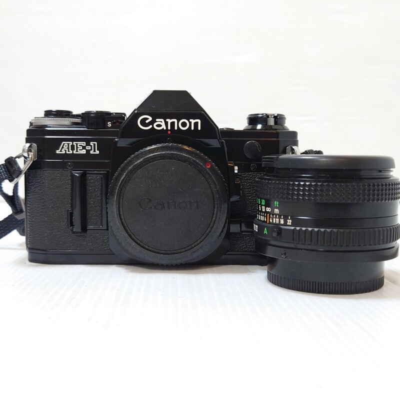 Ｍ３）１円〜　Canon　ＡＥ-1 FD 50mm 1:1.8 電池付き　通電ＯＫ　露出計ＯＫ シャッタースピード変化あり 一眼レフカメラ 一眼レフ　光学