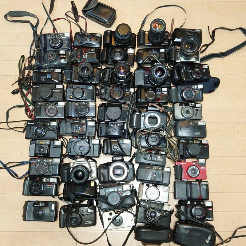 Ｌ1）１円〜　ジャンクカメラまとめ売り　大量セット　光学 Canon PENTAX OLYMPUS Nikon MINOLTA 一眼レフ コンパクト フィルム