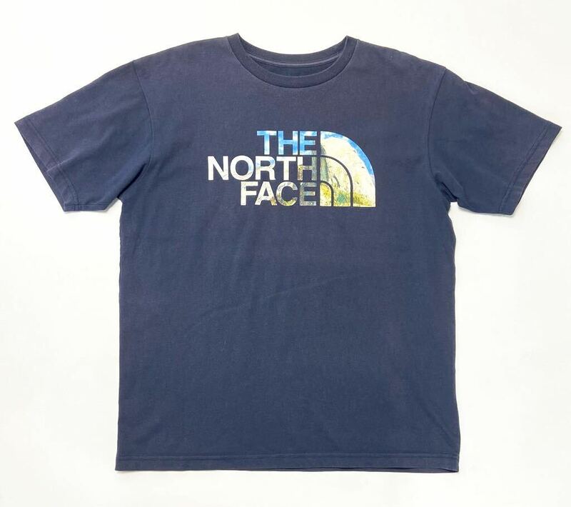 衝撃プライス！【XL！】【最強アウトドアギア！】【THE NORTH FACE ザノースフェイス】ロゴ半袖Tシャツ ネイビー N-U8